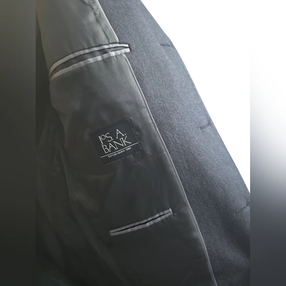 Jos. A. Bank Traditional Fit Charcoal Top Coat - Picture 6 of 7